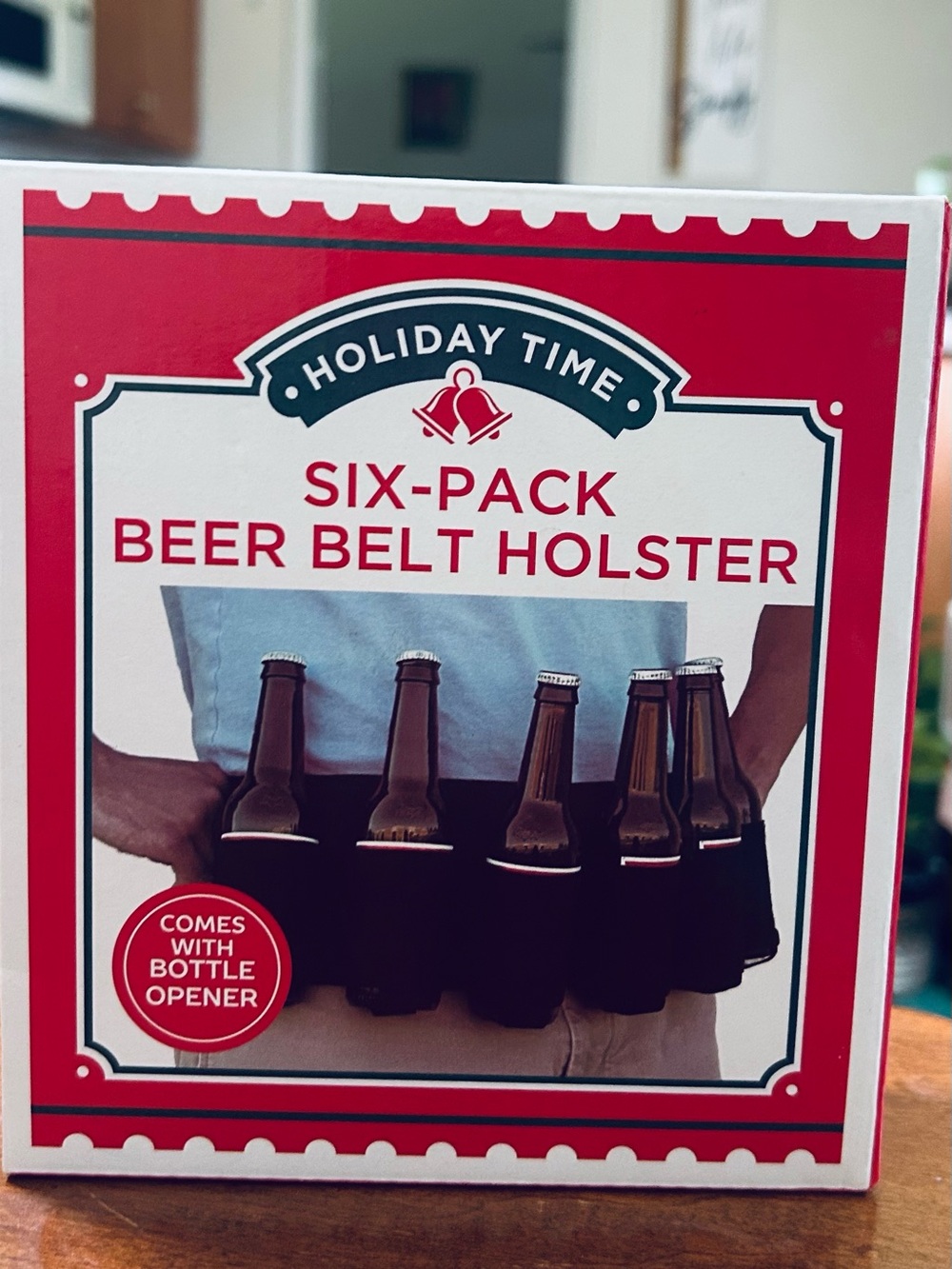 Holiday Time Six Pack Beer Belt Holster With Bottle Opener